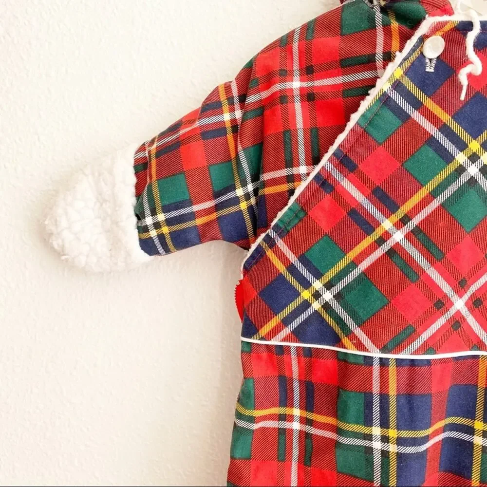 Quiltex Vintage Christmas Plaid Baby Bunting Snow Sack